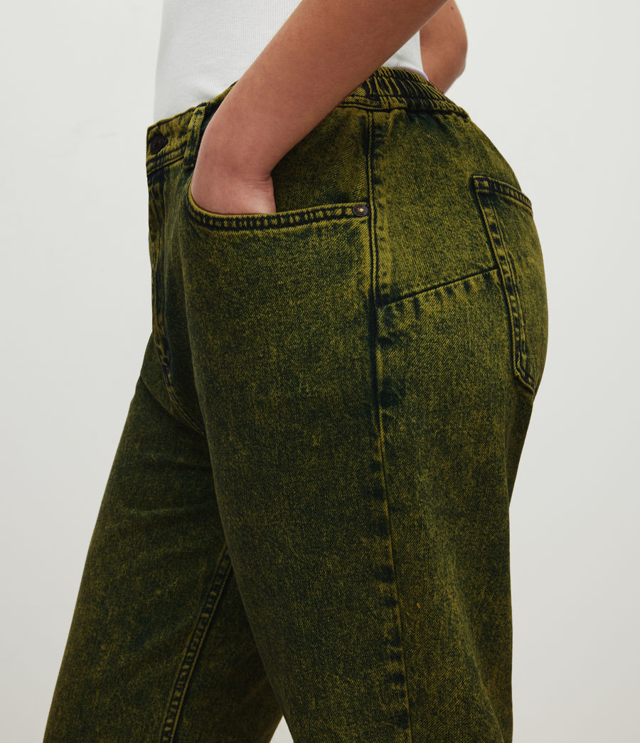Damen Talli High-Rise Relaxed Cuffed Jeans (acid_lime) - Image 3