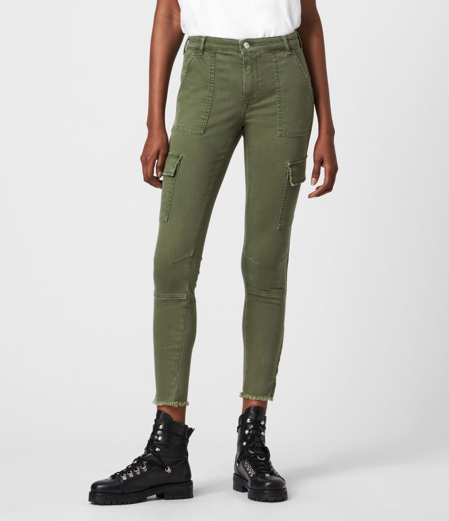 green leather jeans