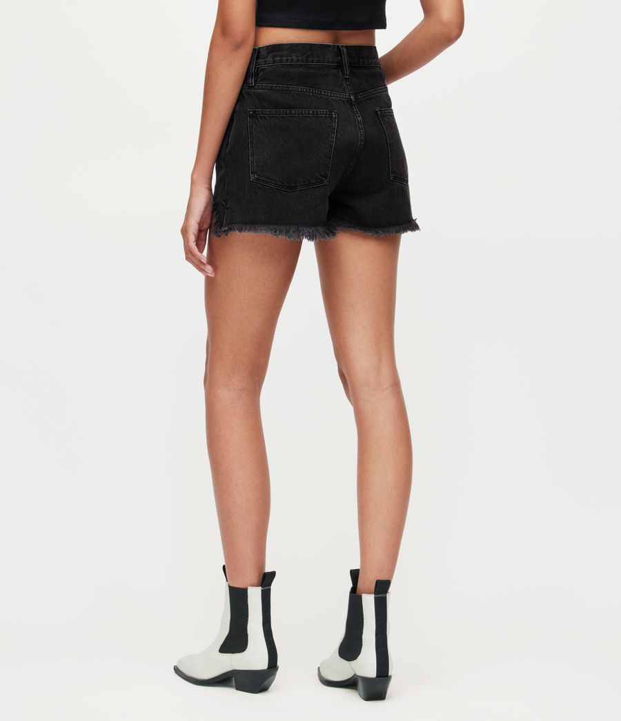 Womens Heidi Denim Shorts (black) - Image 6