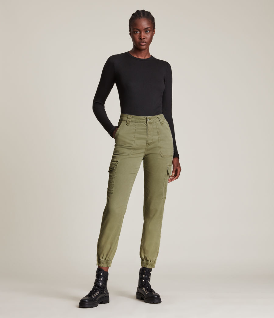 high rise cargo pants for women