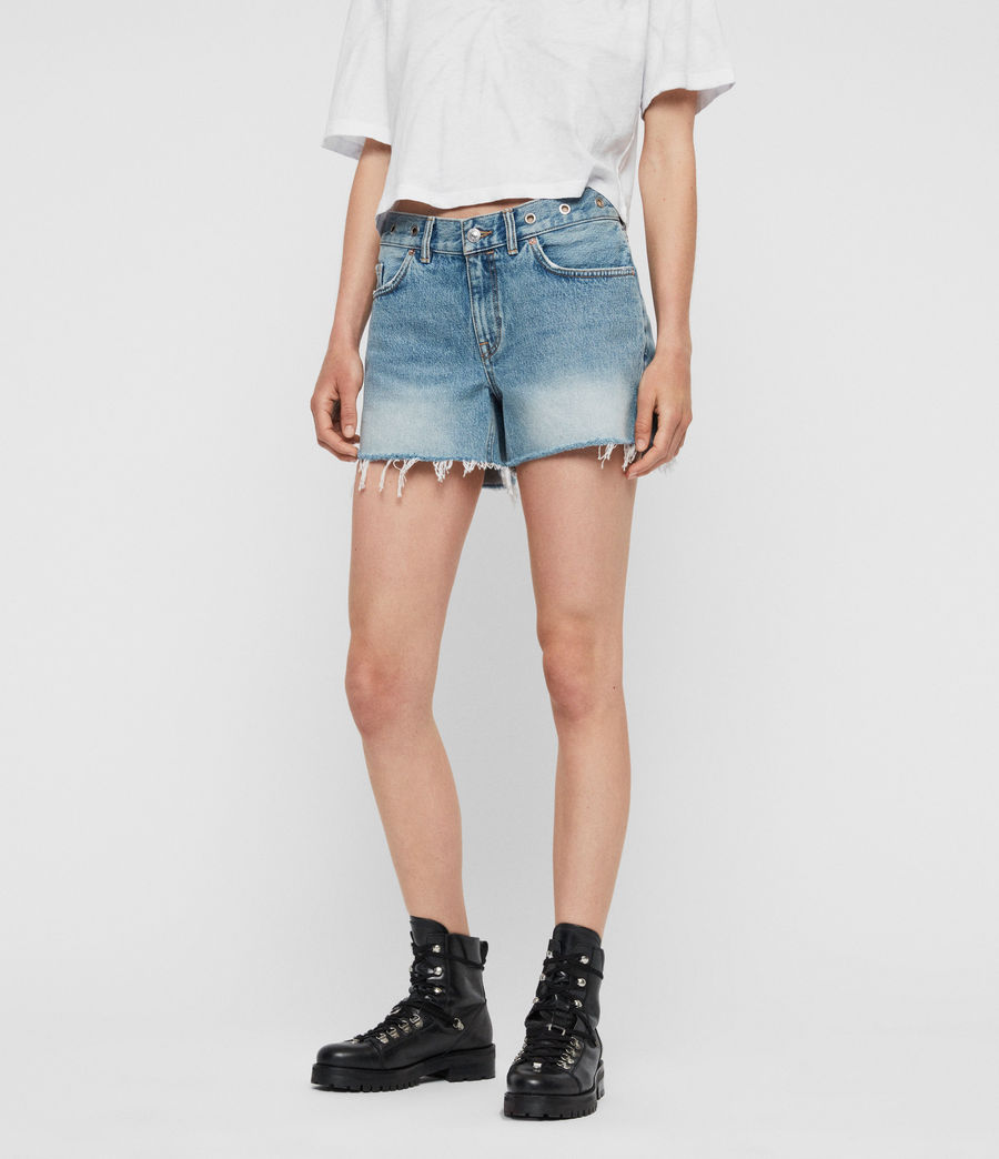 low cut denim shorts