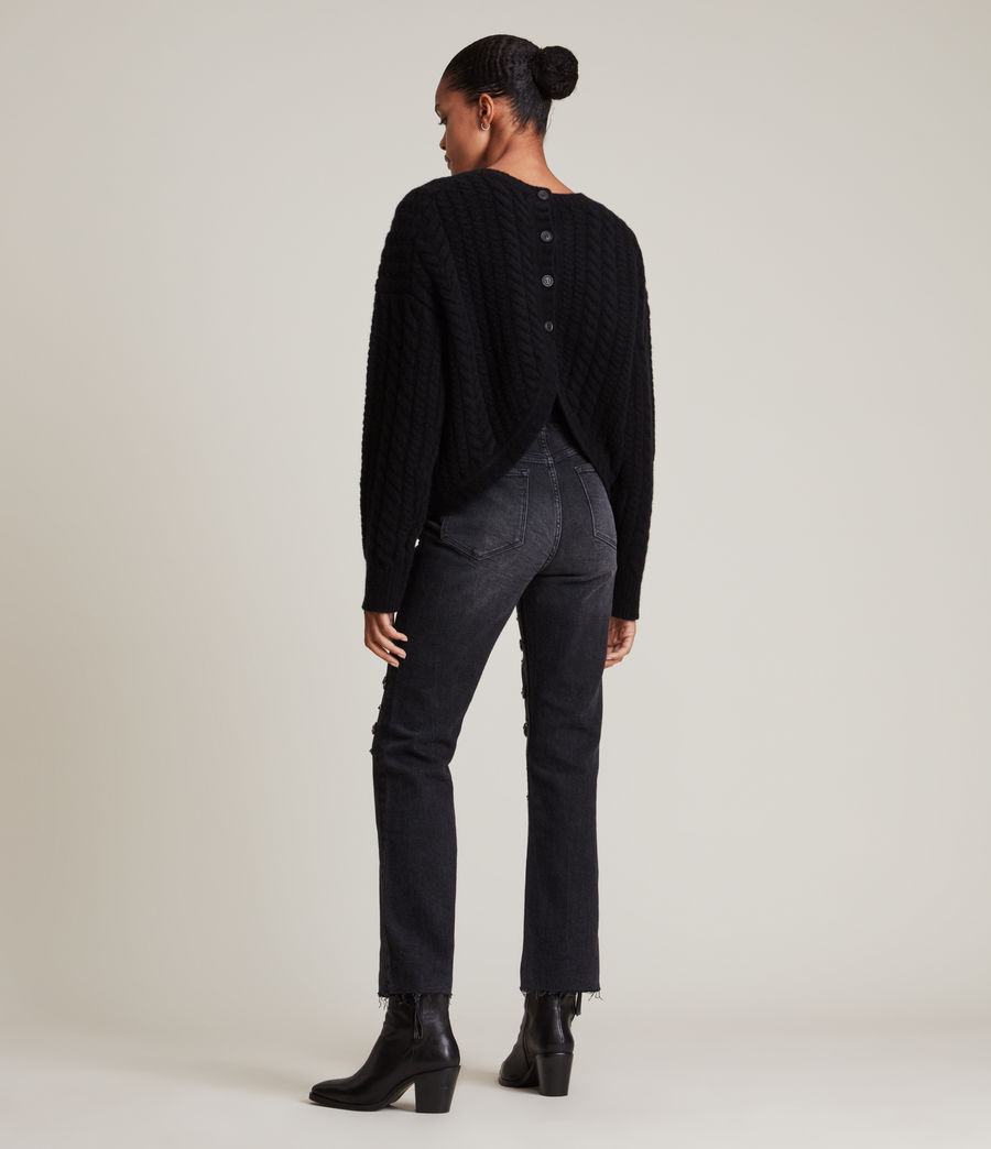 Femmes Evie High-Rise Embellished Slim Jeans (washed_black) - Image 4