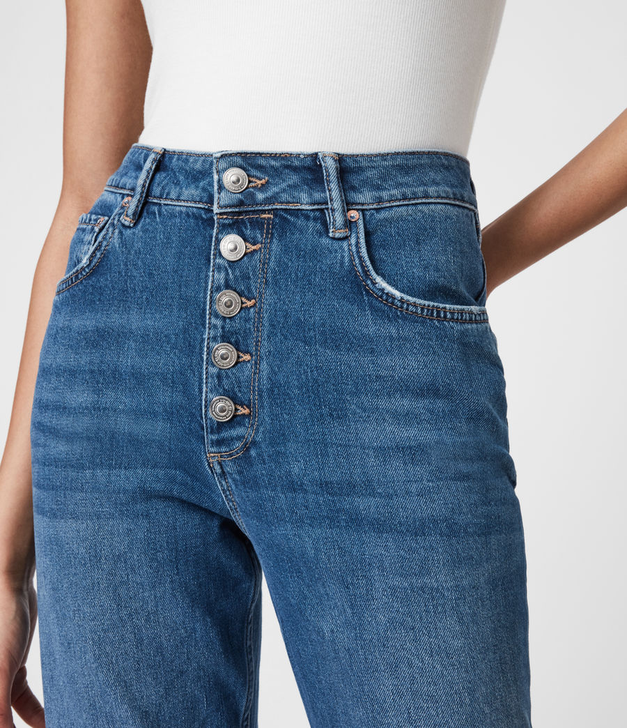 ALLSAINTS UK: Womens Jules High-Rise Comfort Stretch Slim Jeans (indigo)
