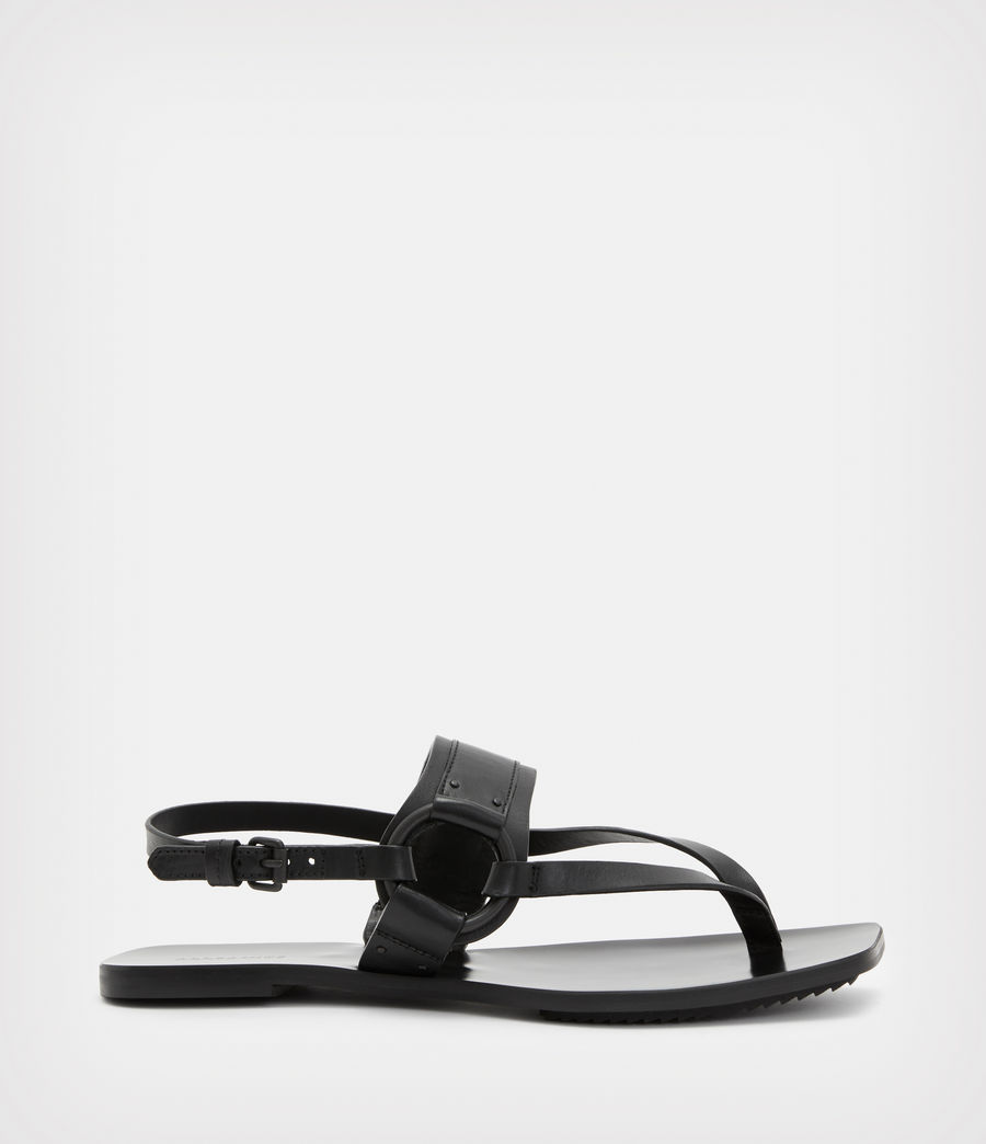 Womens Bayley Leather Sandals (black) - Image 1