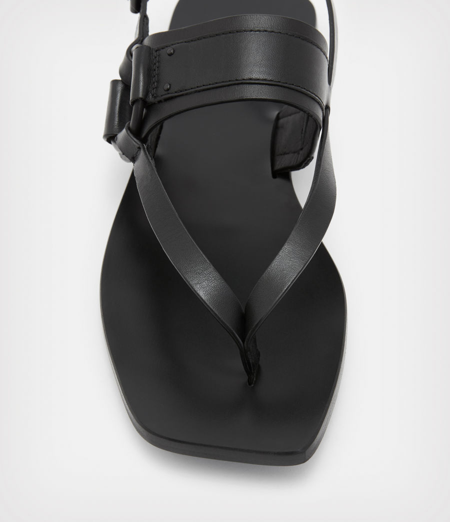Womens Bayley Leather Sandals (black) - Image 2
