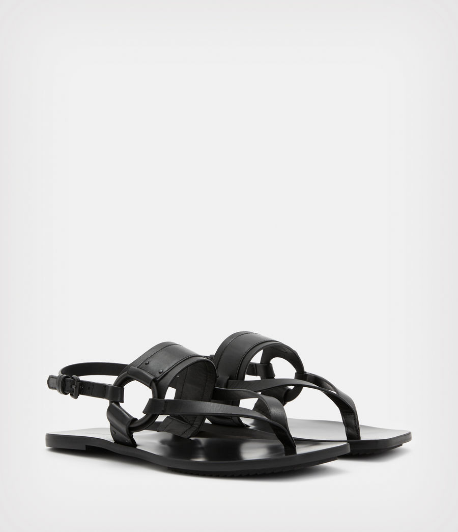 Womens Bayley Leather Sandals (black) - Image 3
