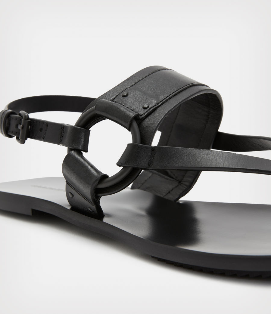 Womens Bayley Leather Sandals (black) - Image 4