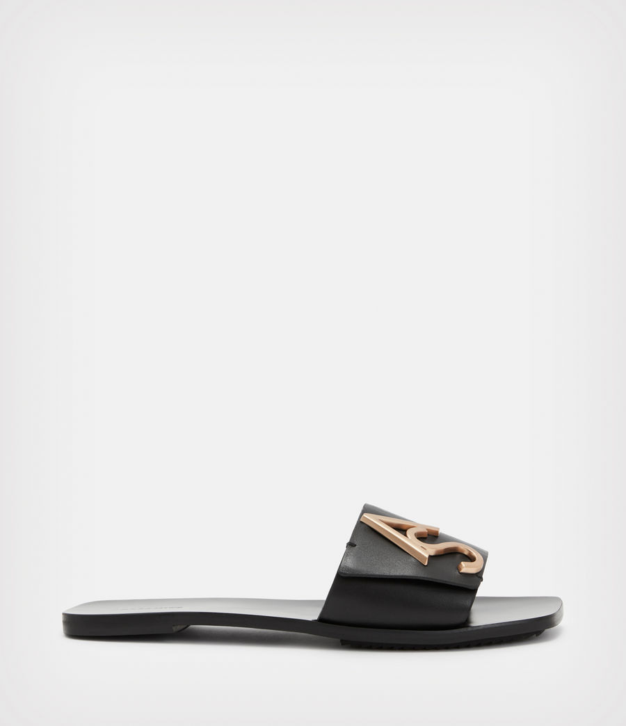 Womens Klara Leather Sandals (black) - Image 1