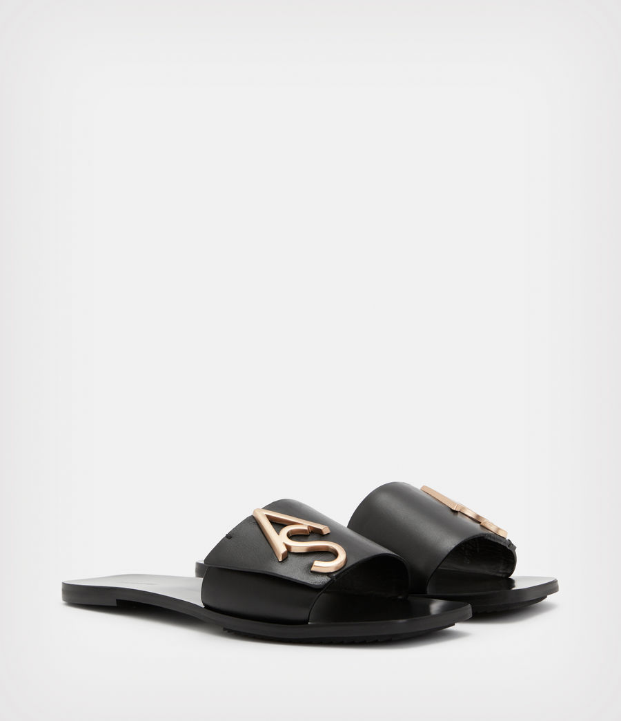 Women's Klara Leather Sandals (black) - Image 3