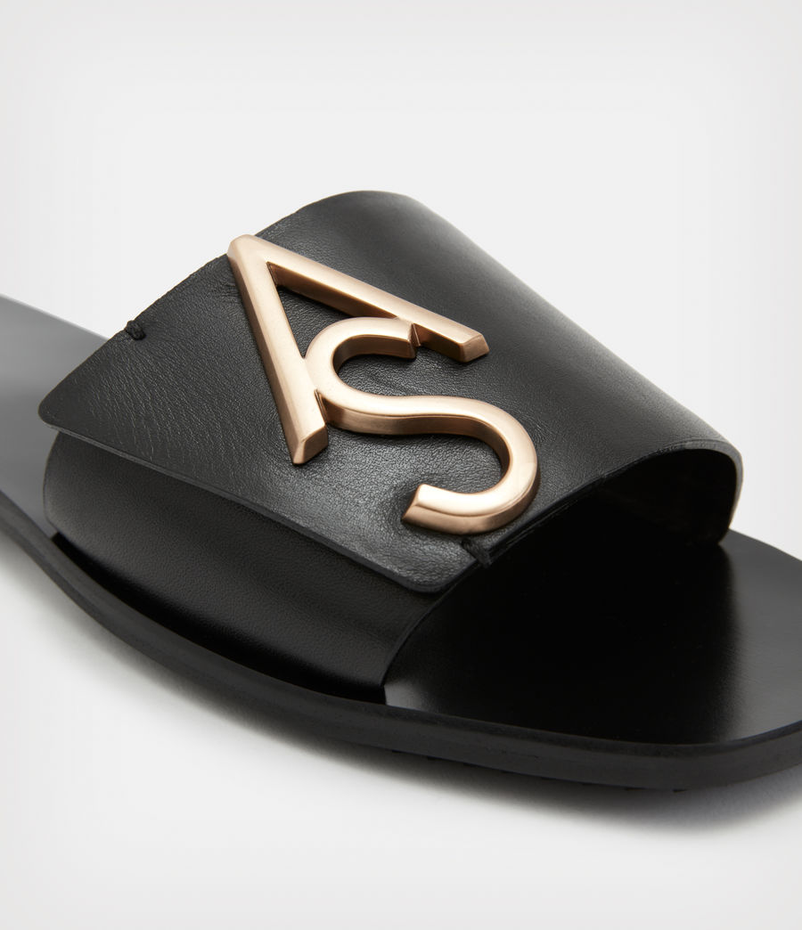 Womens Klara Leather Sandals (black) - Image 4