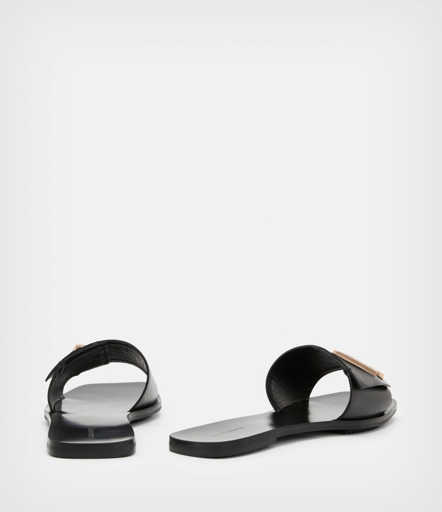 Womens Klara Leather Sandals (black) - Image 5