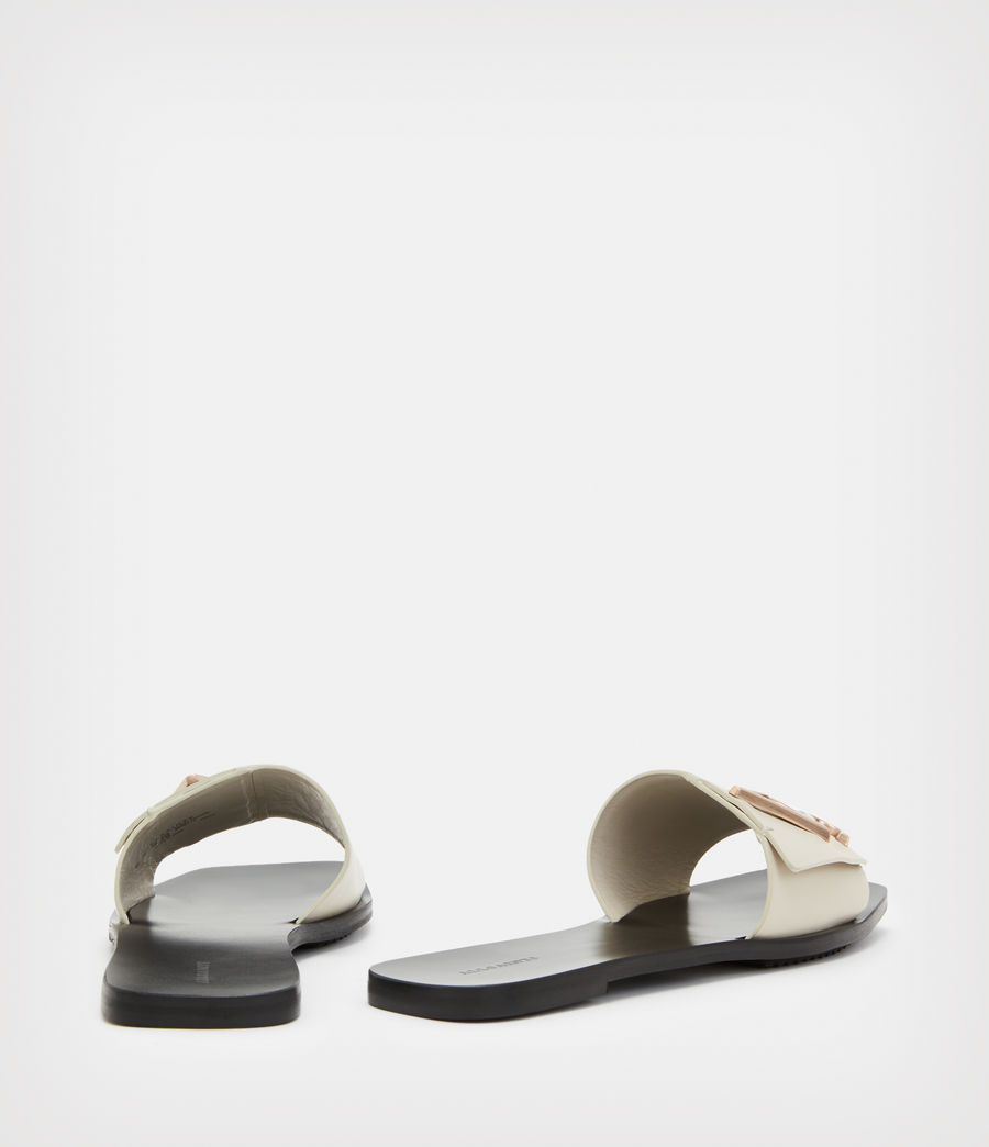 Womens Klara Leather Sandals (stone_white) - Image 5
