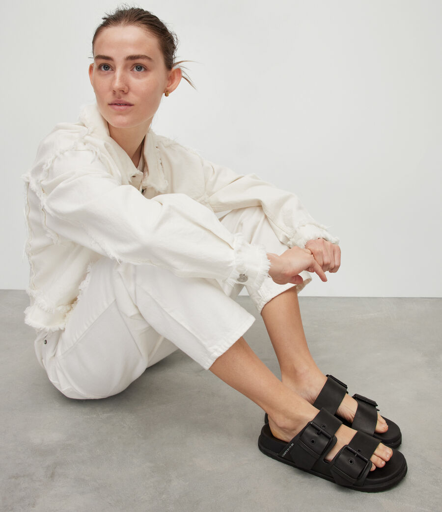 Women's Sian Leather Sandals (black) - Image 6