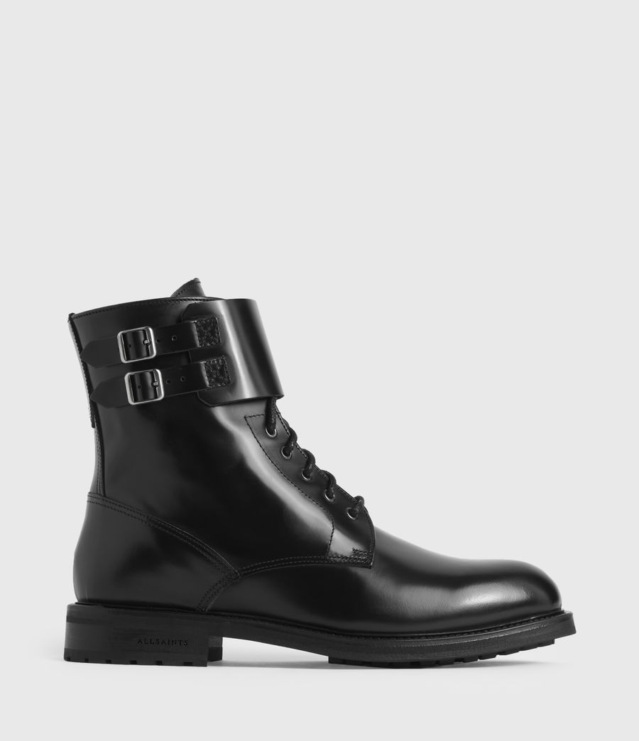Smooth Leather Combat Boots