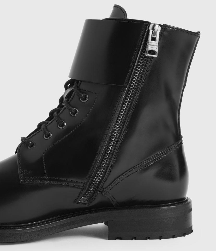all saints black leather boots