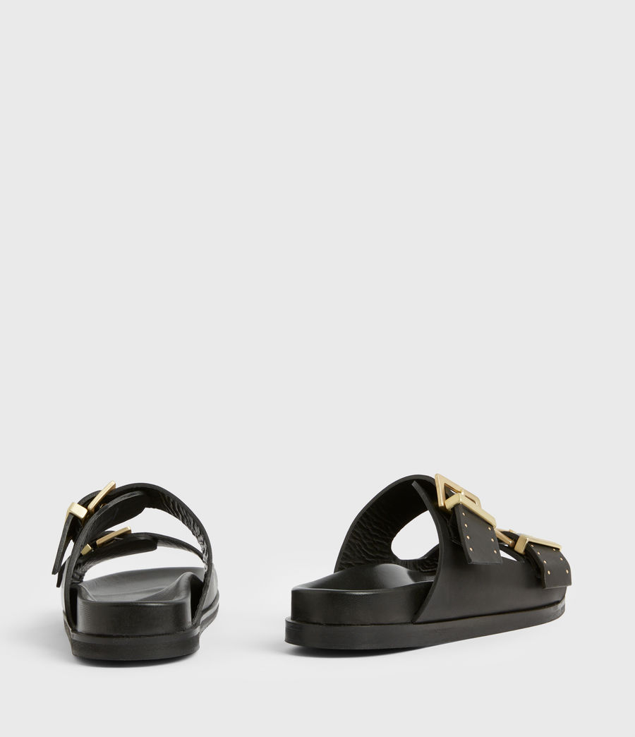 Womens Mae Leather Sandals (black) - Image 6