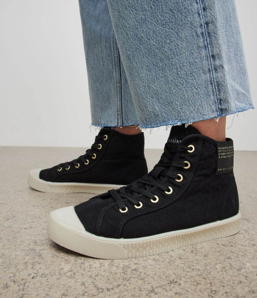 Womens Demmy High Top Sneakers (black) - Image 2