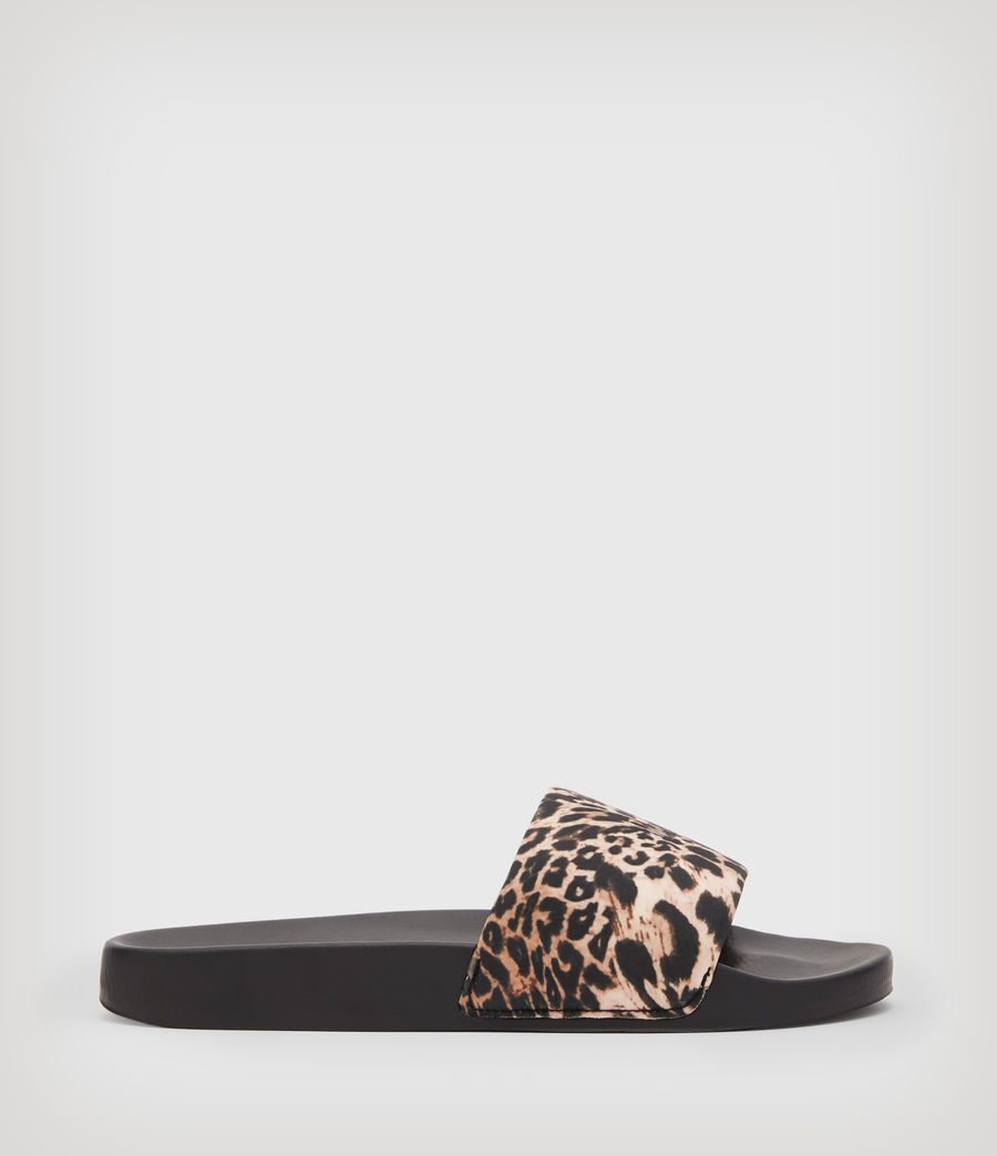 Womens Carmel Kiki Leopard Sliders (honey_brown) - Image 2
