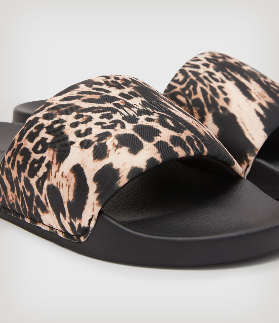 Womens Carmel Kiki Leopard Sliders (honey_brown) - Image 6