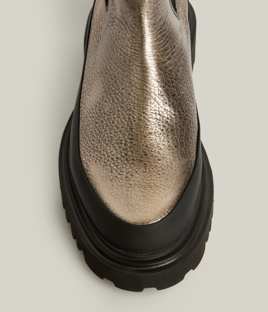 Women's Harlyn Metallic Leather Boots (gunmetal) - Image 3