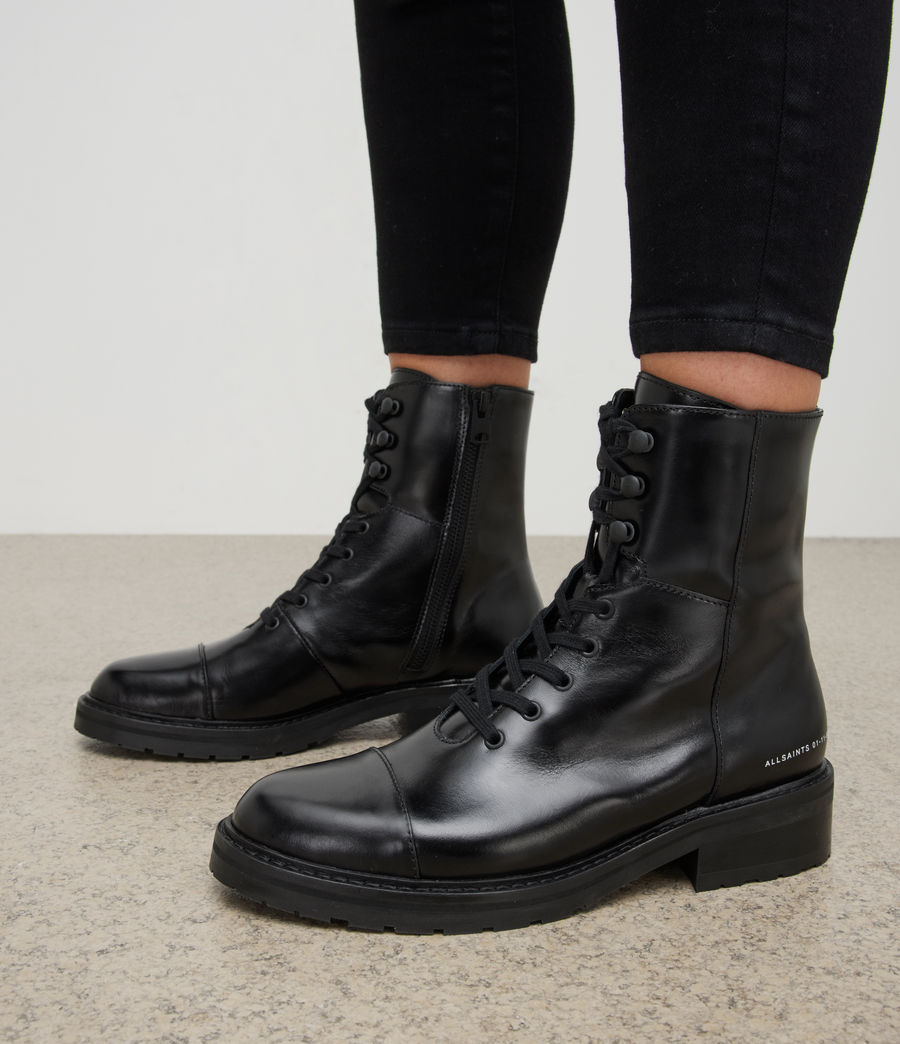 Damen Dusty Leather Boots (black) - Image 2