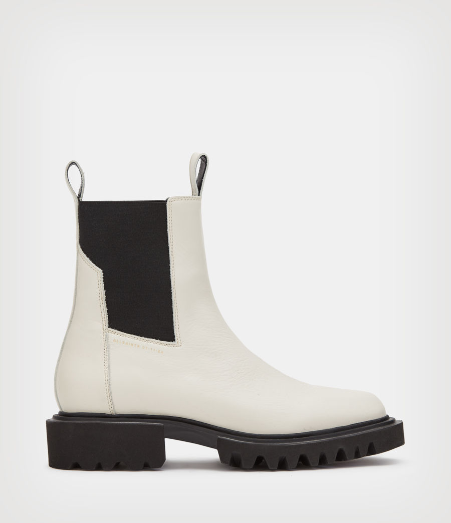 Women's Hayley Leather Boots (stone_white) - Image 1