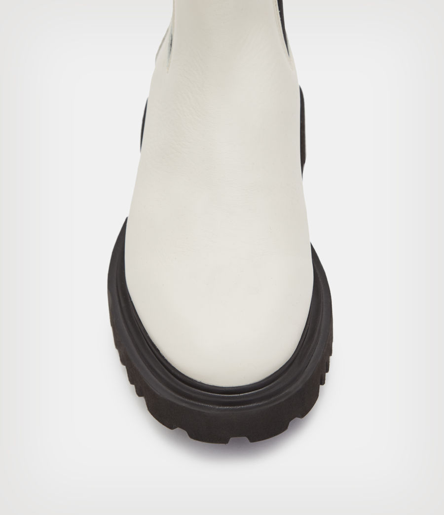 Women's Hayley Leather Boots (stone_white) - Image 3