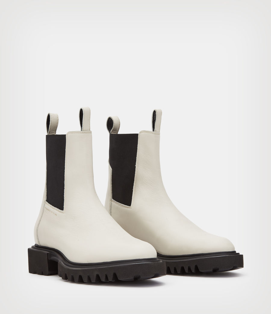 Womens Hayley Leather Boots (stone_white) - Image 5