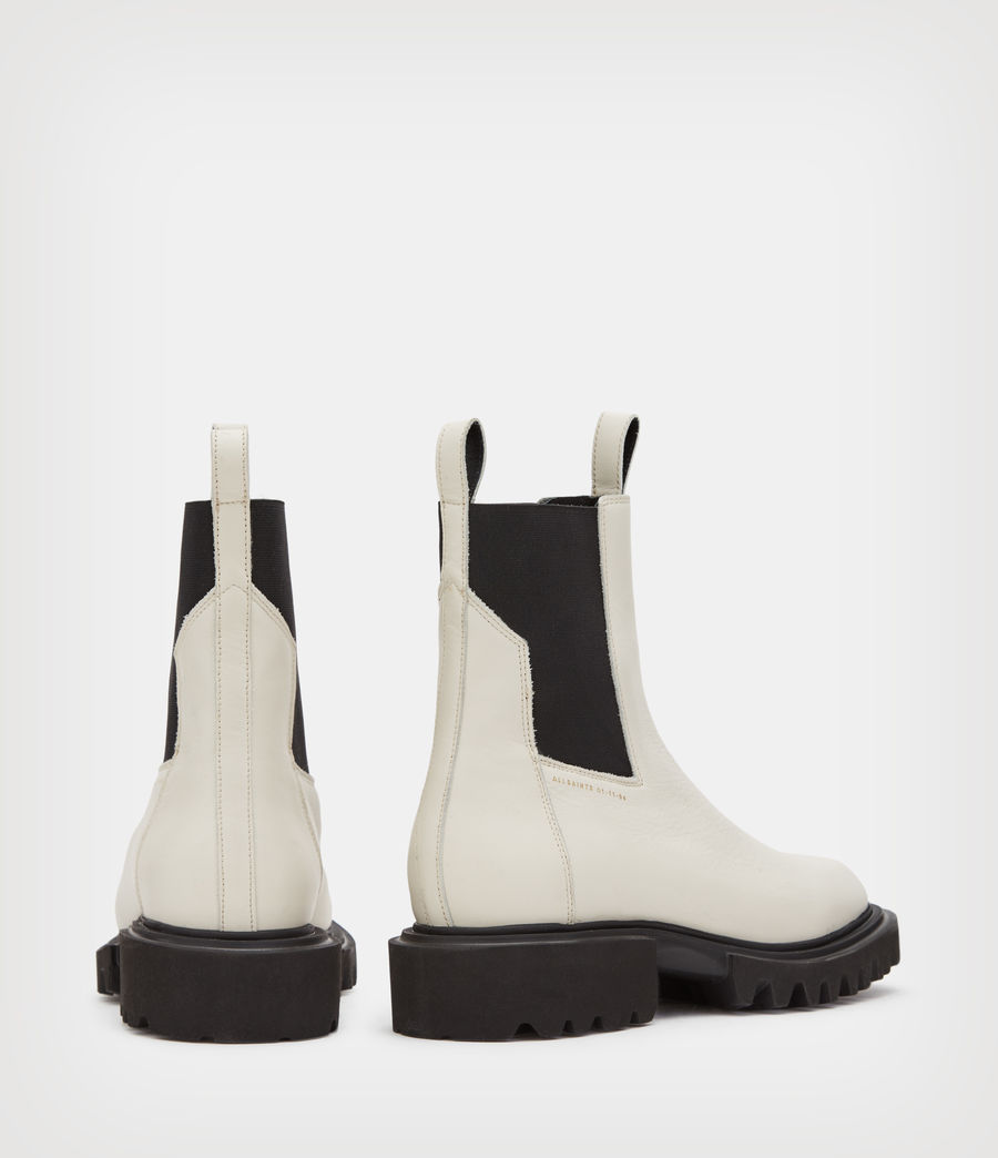 Women's Hayley Leather Boots (stone_white) - Image 7