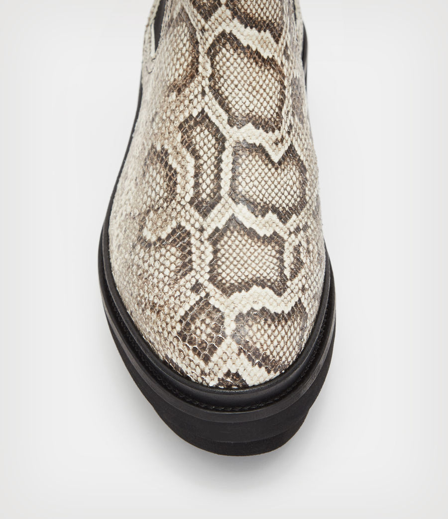 Women's Bea Leather Snake Boots (taupe_grey) - Image 2