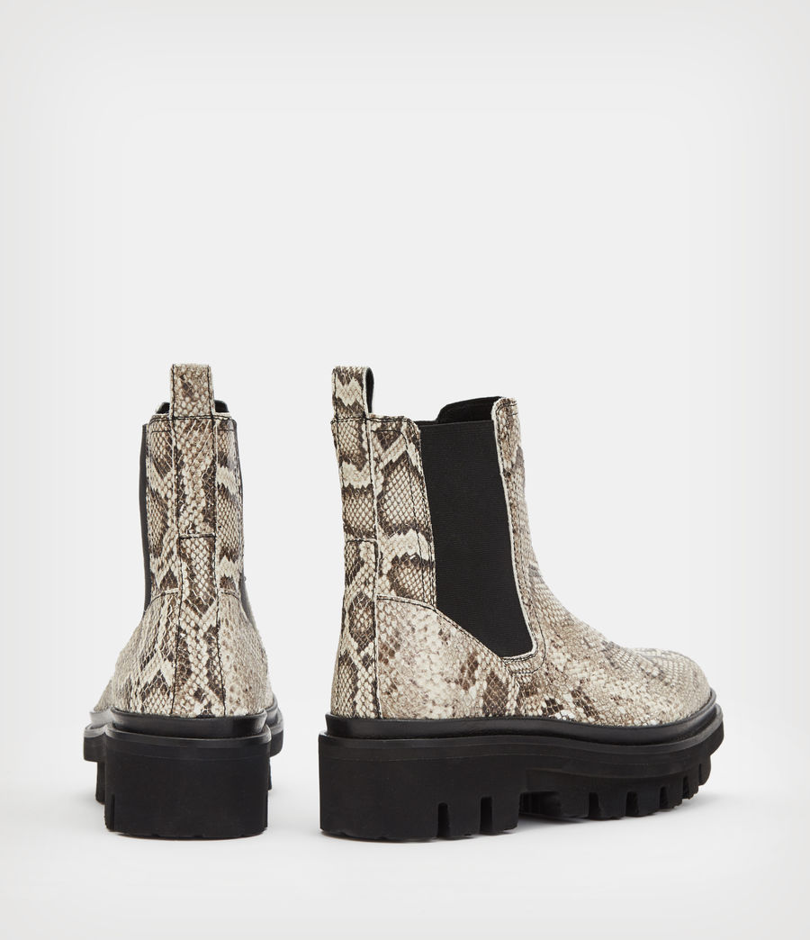 Damen Bea Leather Snake Boots (taupe_grey) - Image 5