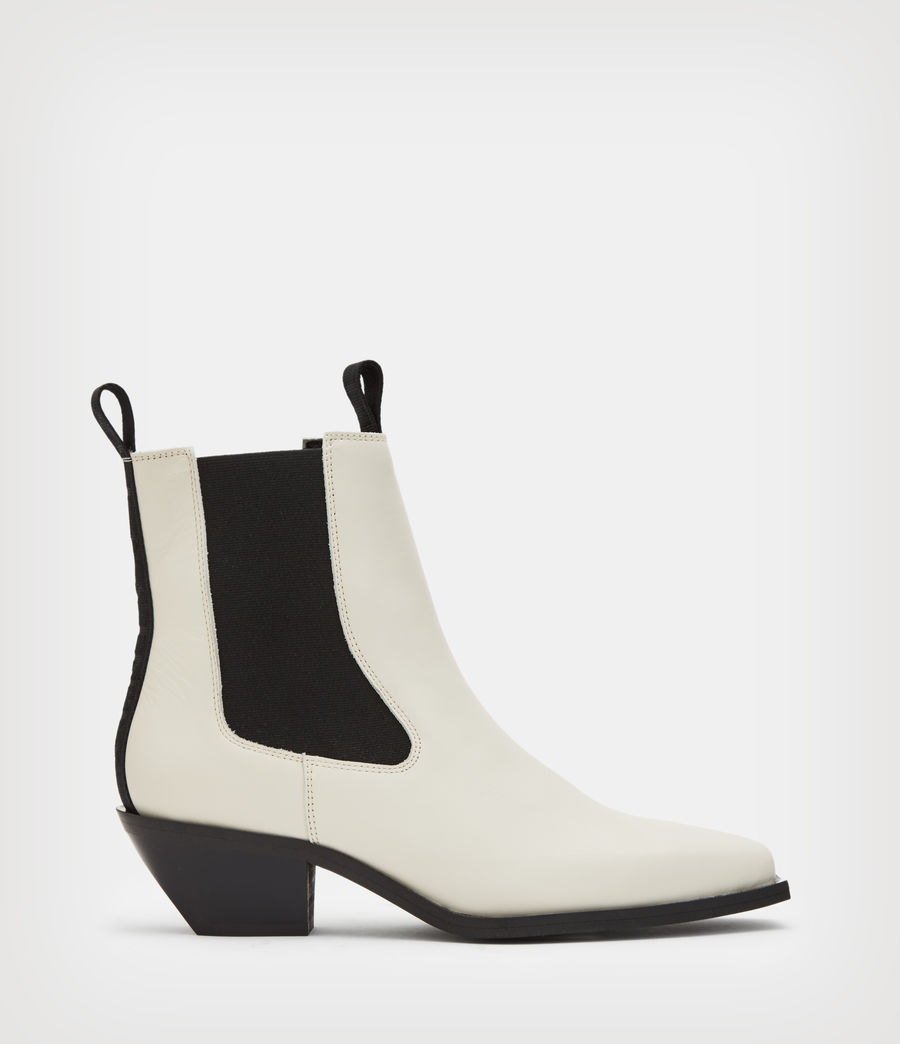 Women's Vally Leather Boots (stone_white) - Image 1