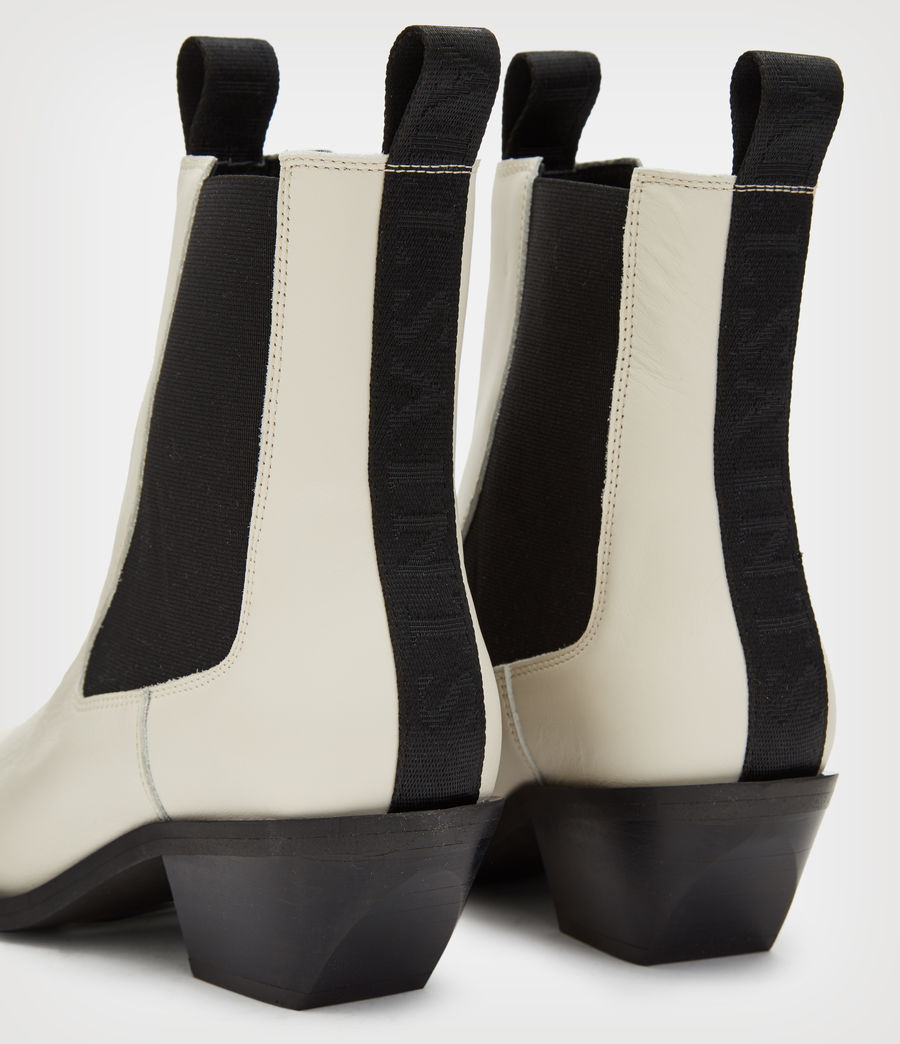 Womens Vally Leather Boots (stone_white) - Image 4