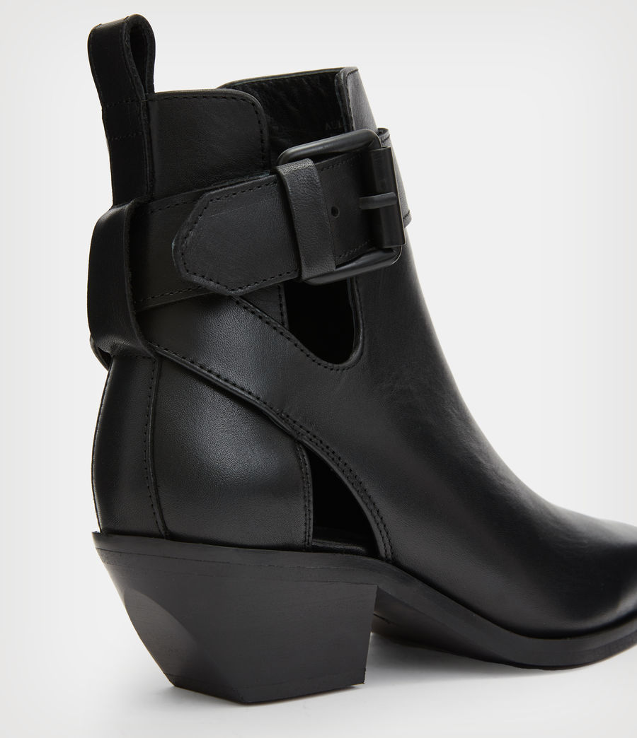 Women's Demi Leather Cut Out Boots (black) - Image 2