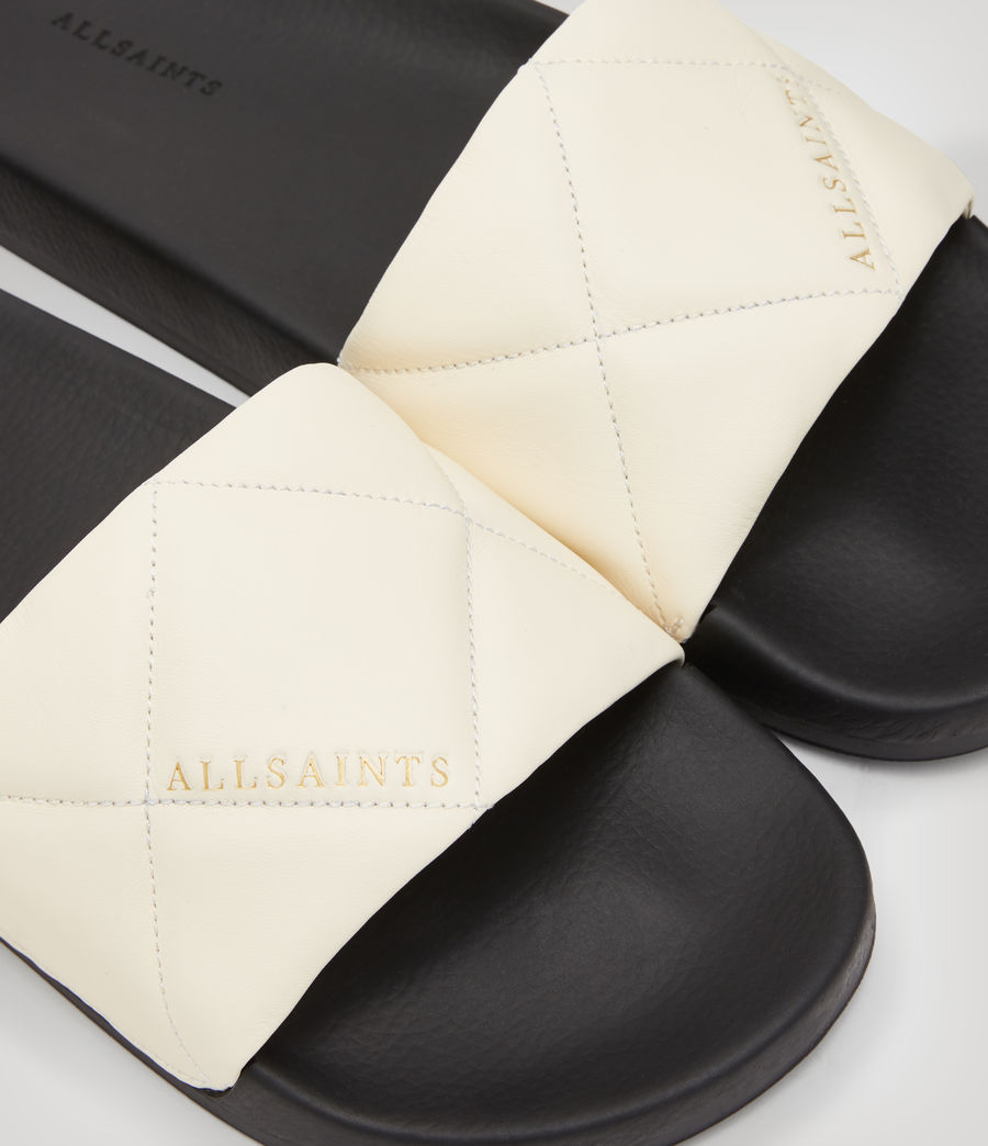 Women's Bell Leather Sliders (cream_white) - Image 6