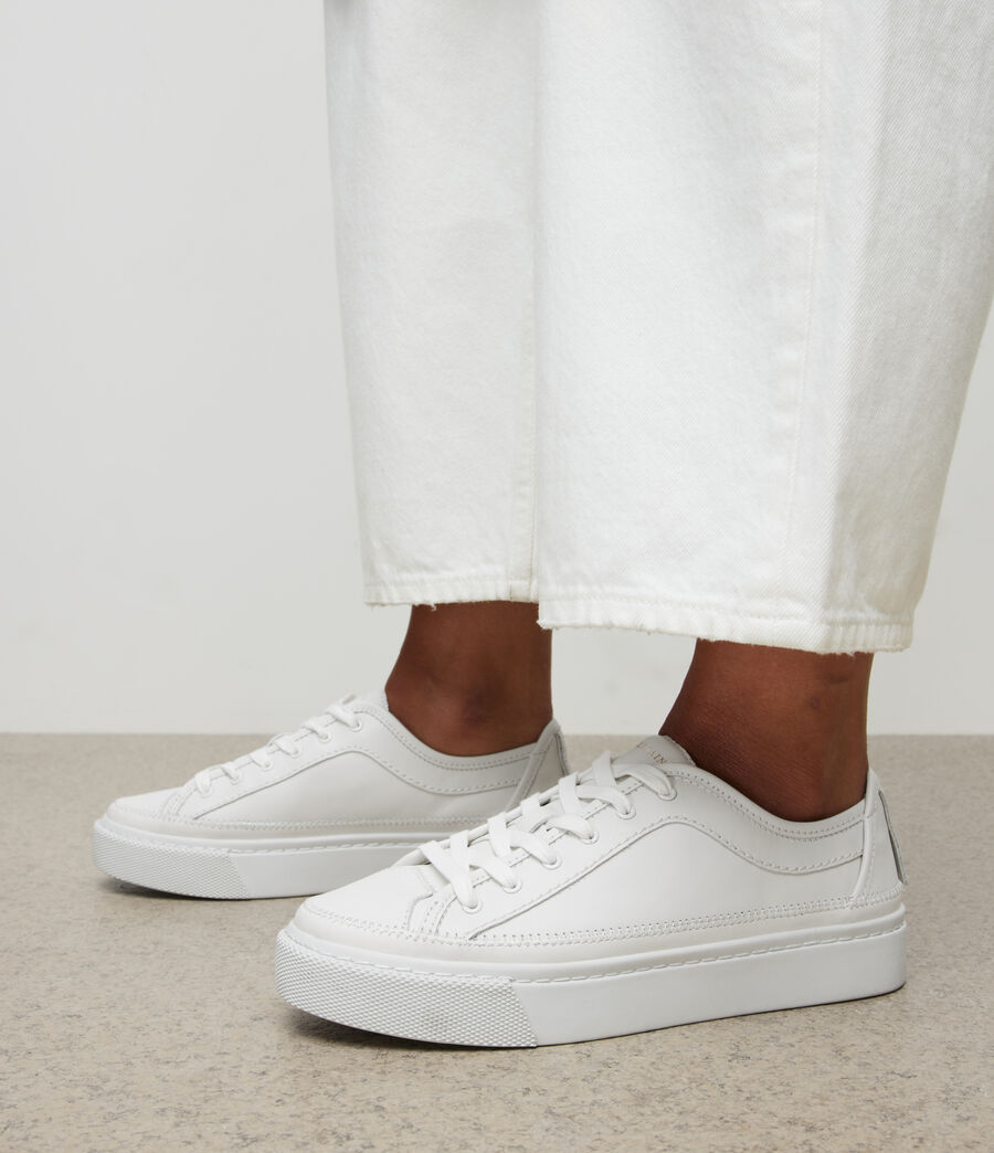Women's Milla Leather Trainers (chalk_white) - Image 2