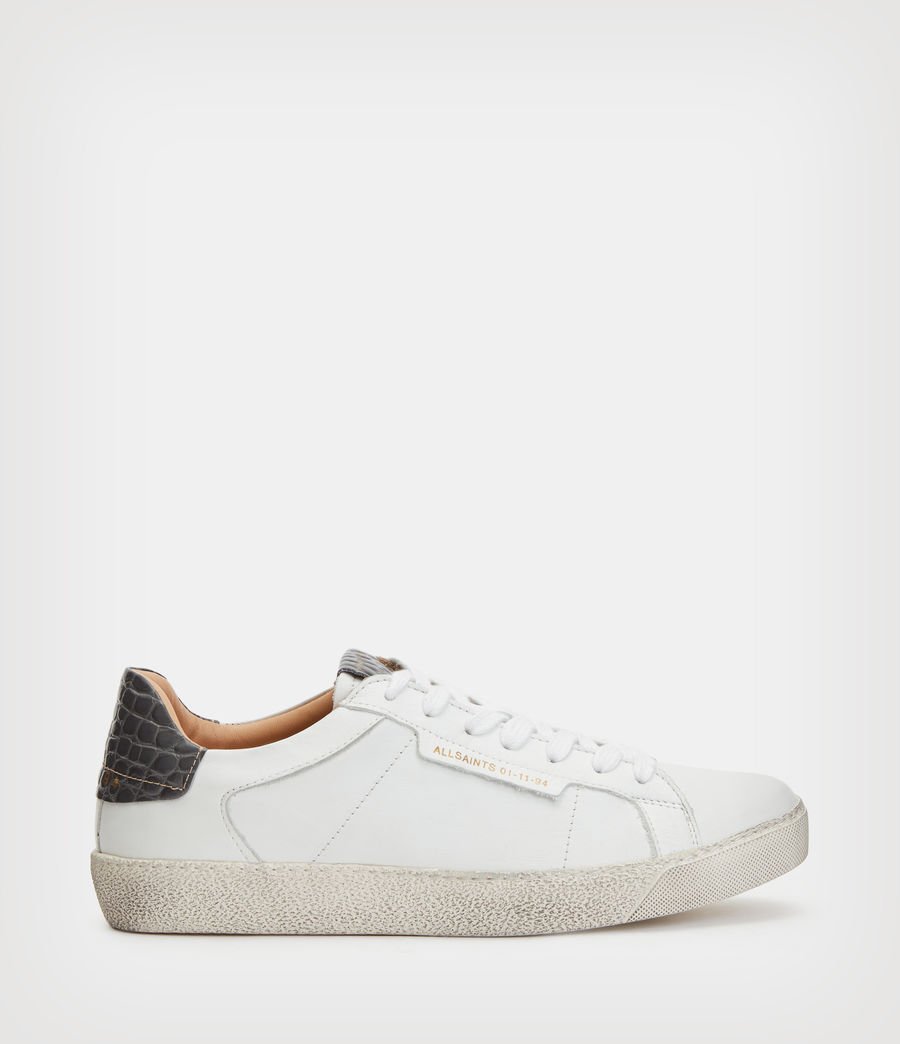 Damen Sheer Leather Low Top Trainers (white_grey) - Image 1