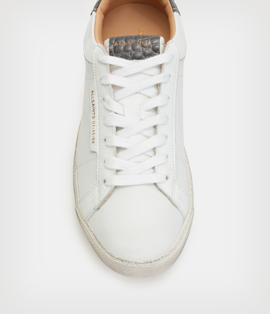 Damen Sheer Leather Low Top Trainers (white_grey) - Image 2
