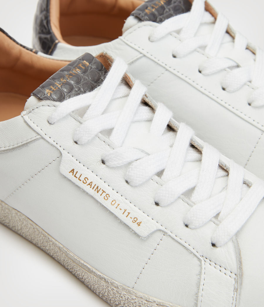 Women's Sheer Leather Low Top Trainers (white_grey) - Image 4