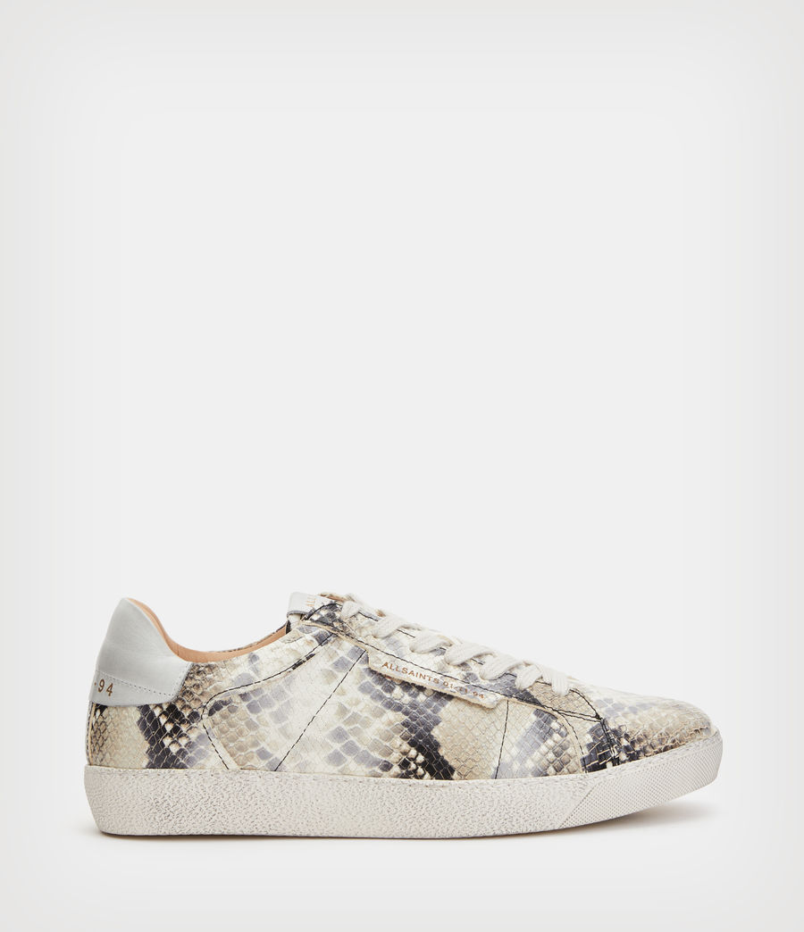 Damen Sheer Leather Snake Trainers (taupe_grey) - Image 1