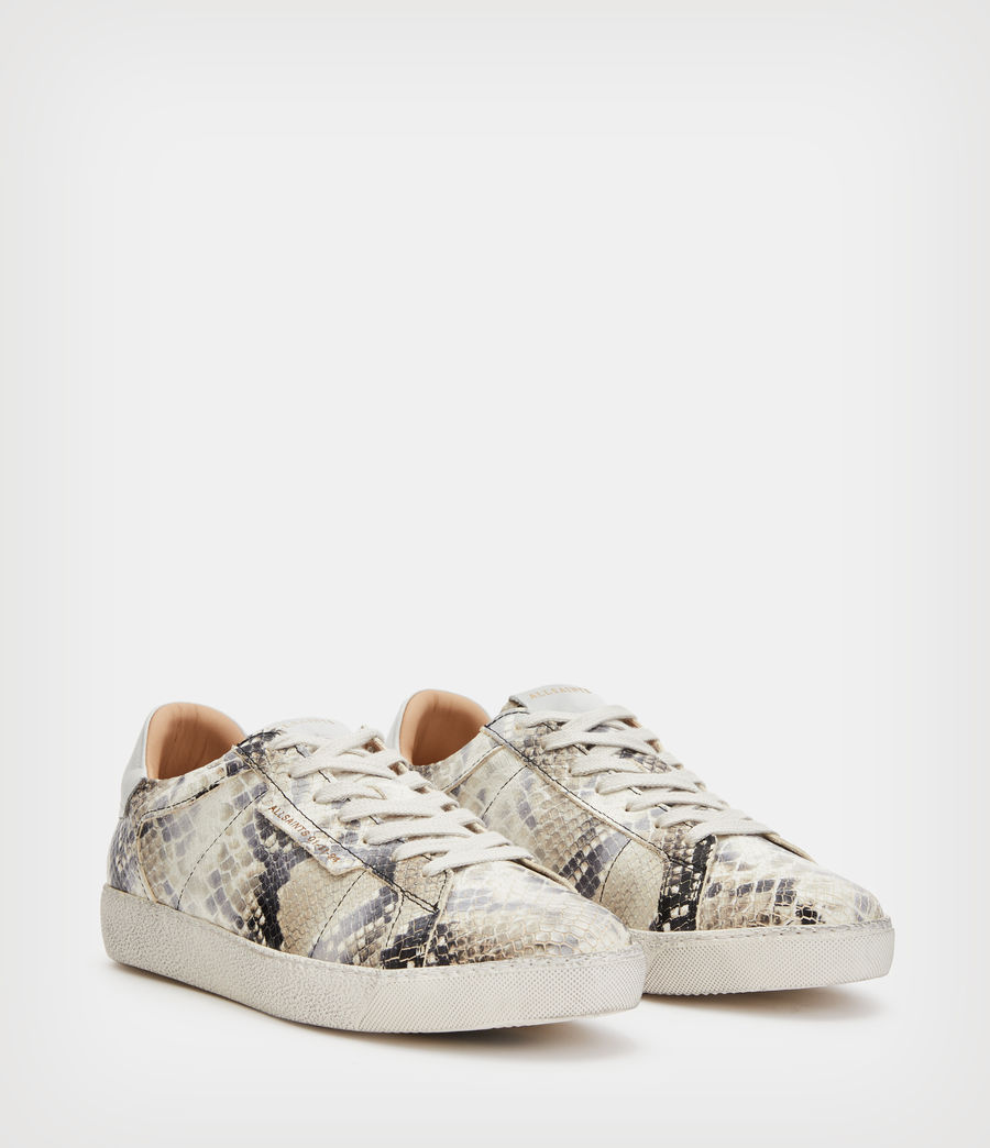 Women's Sheer Leather Snake Trainers (taupe_grey) - Image 3
