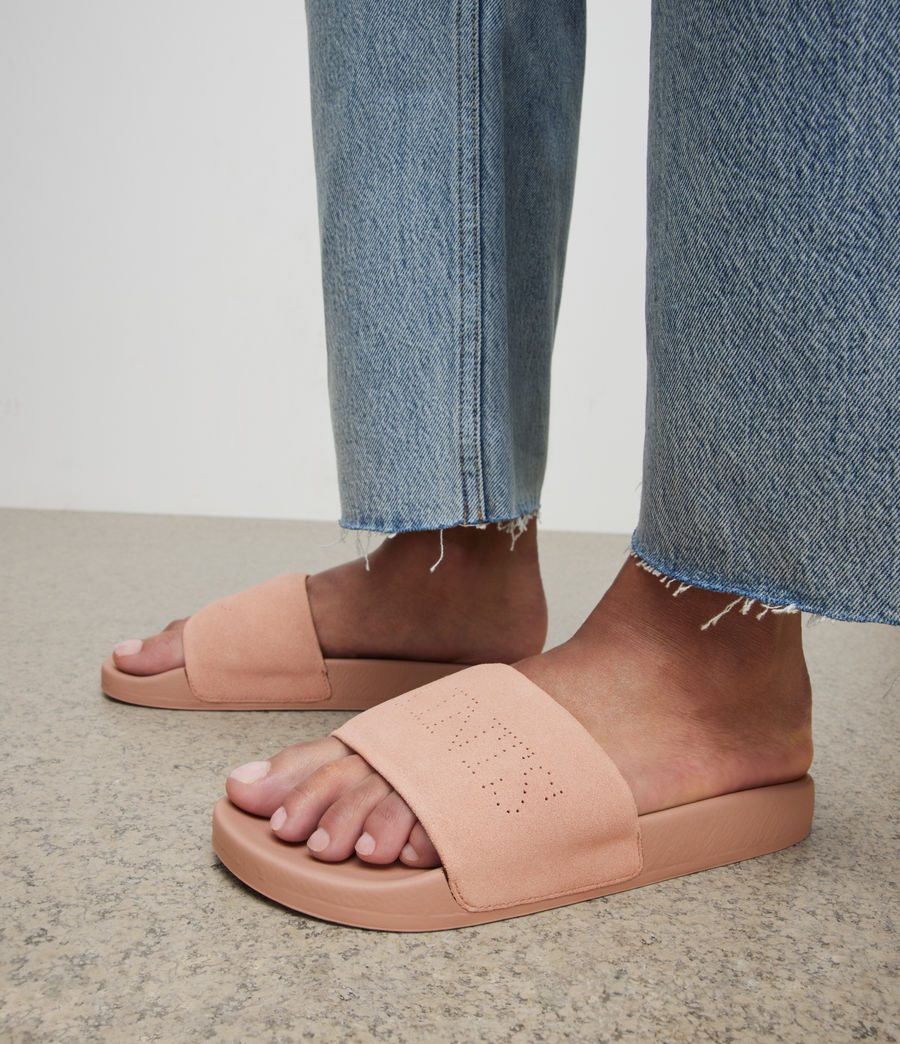 Womens Karli Leather Slides (misty_pink) - Image 4
