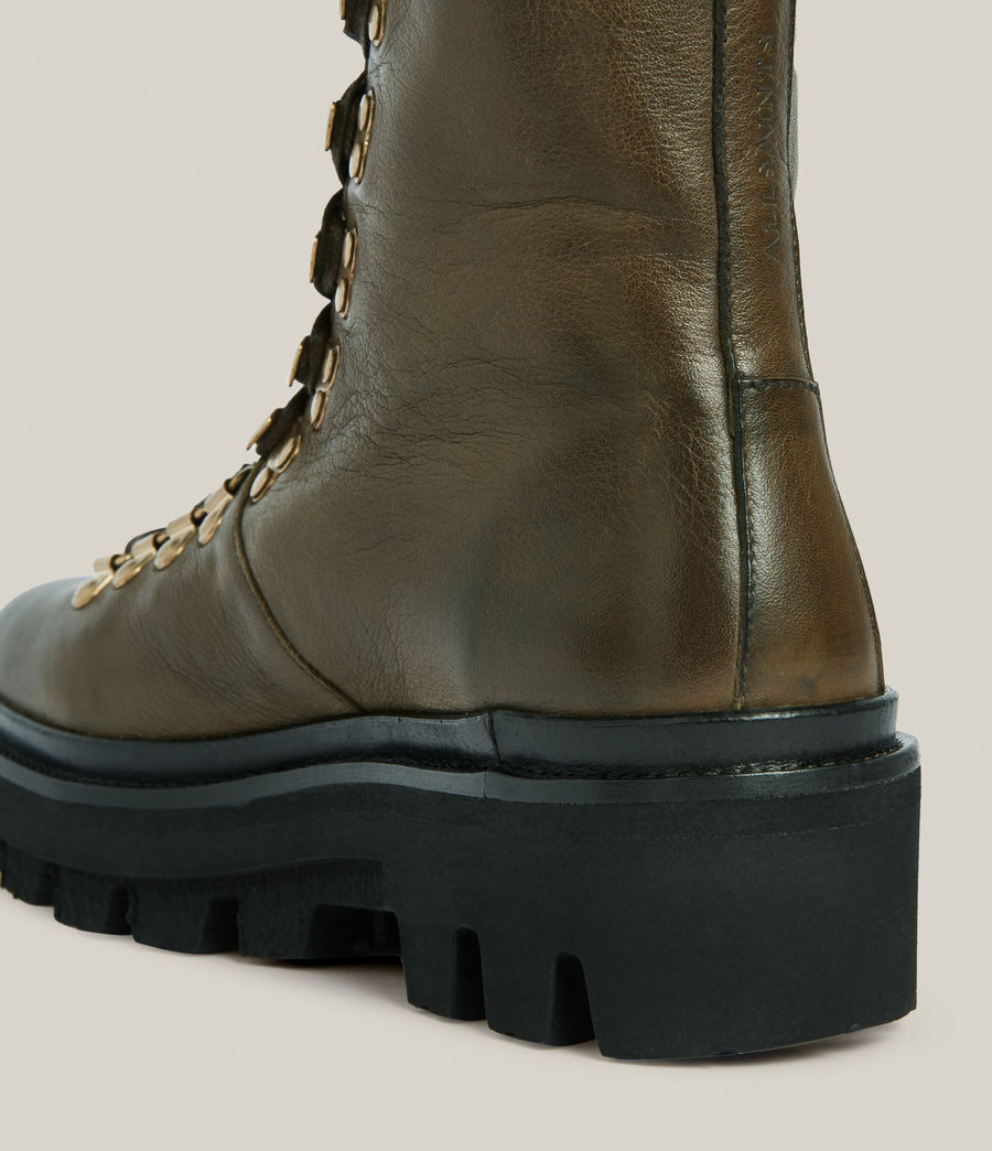 Damen Wanda Leather Boots (khaki_green) - Image 7
