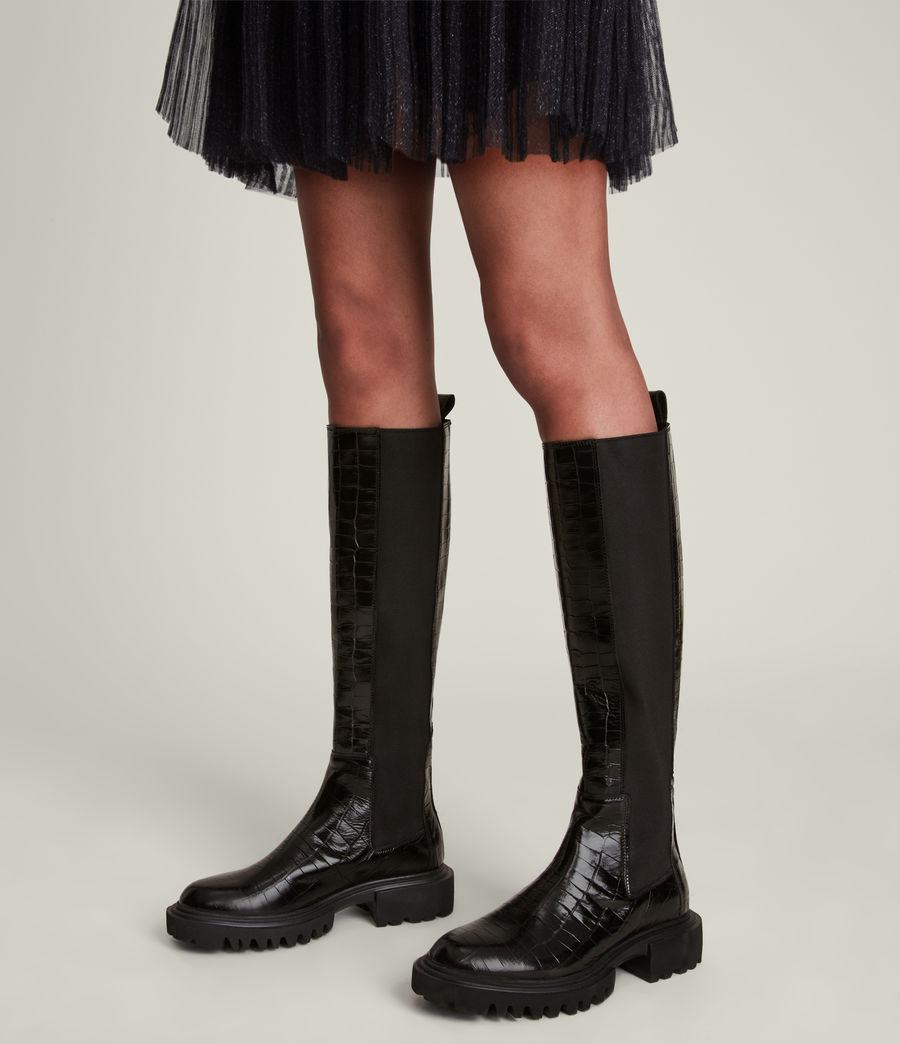 Damen Maeve Croc Boots (black) - Image 2