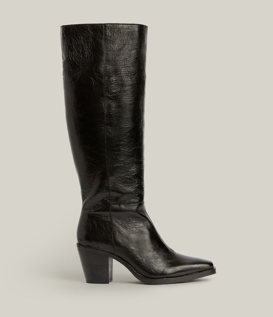 Women's Cohen Leather Knee High Boots (black) - Image 1