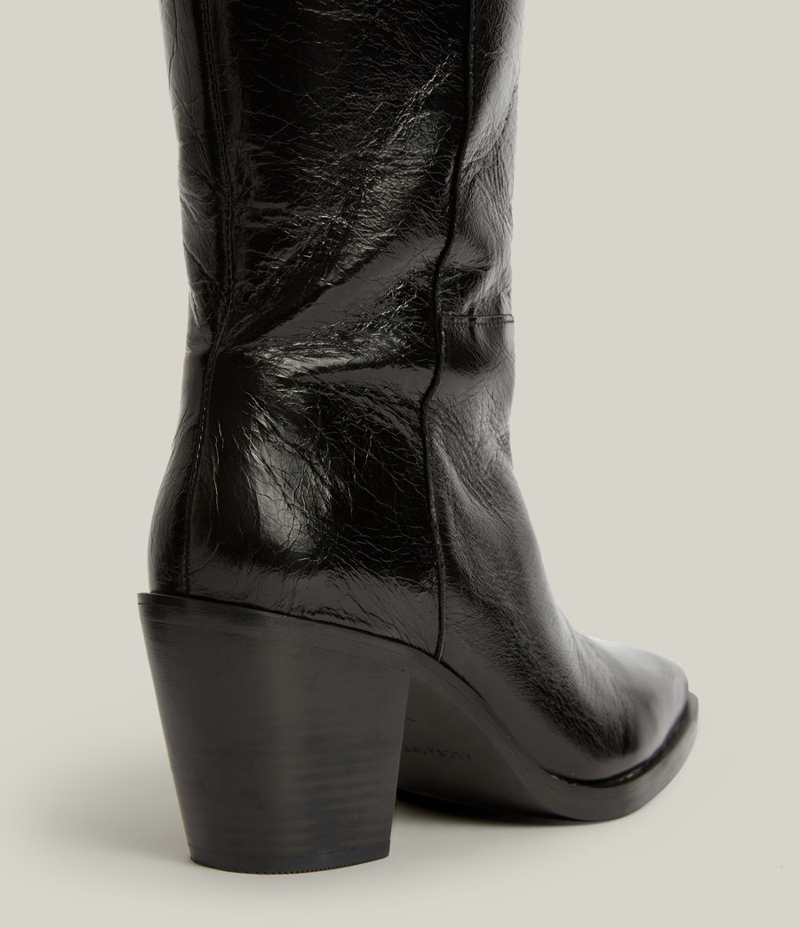 Women's Cohen Leather Knee High Boots (black) - Image 4