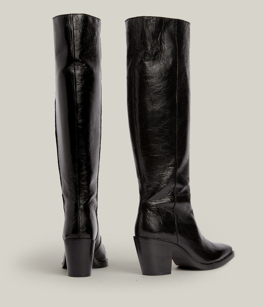 Women's Cohen Leather Knee High Boots (black) - Image 5