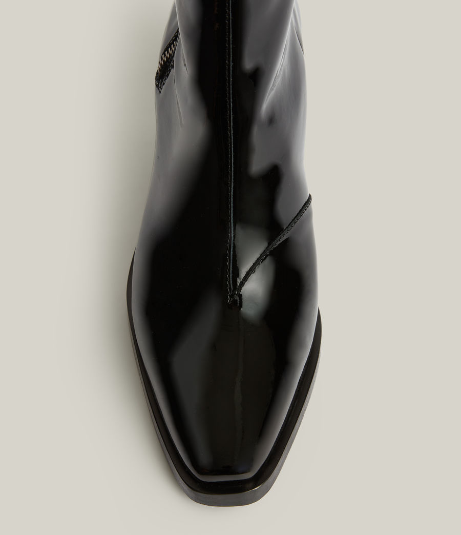 Women's Cohen Leather Patent Boots (black) - Image 2