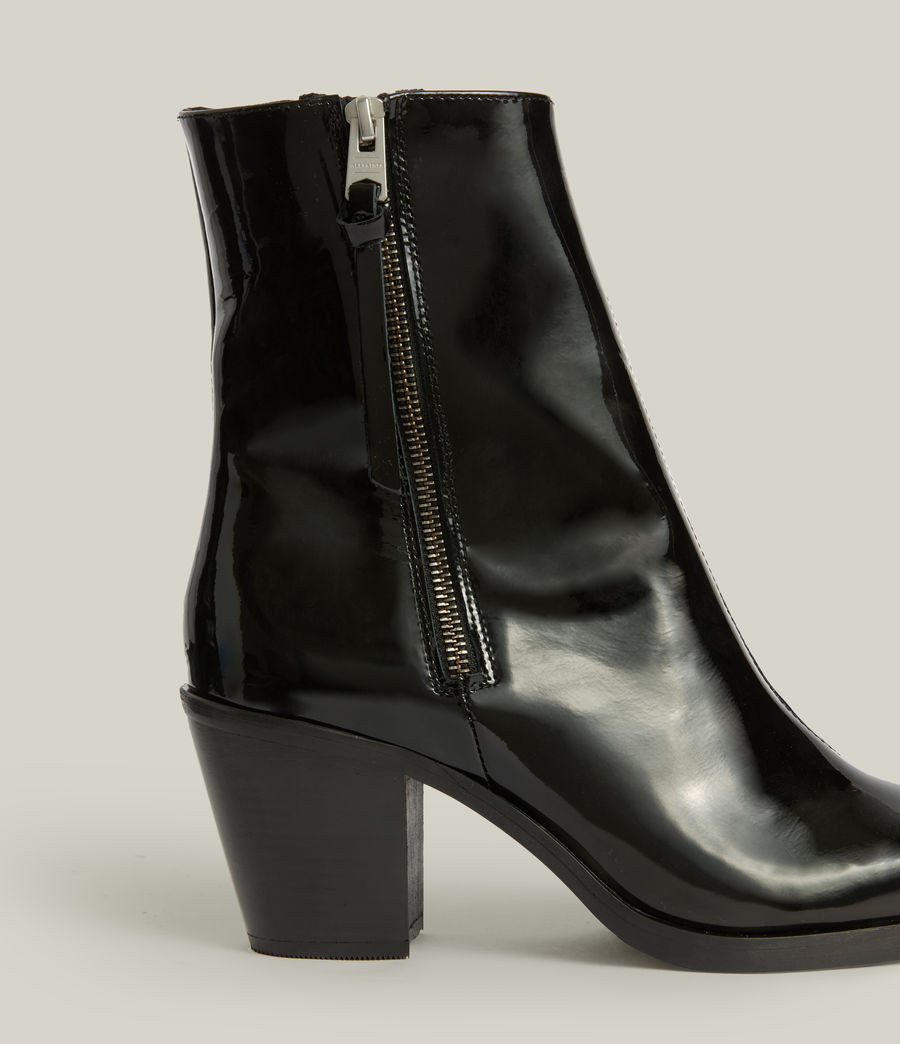 Women's Cohen Leather Patent Boots (black) - Image 4