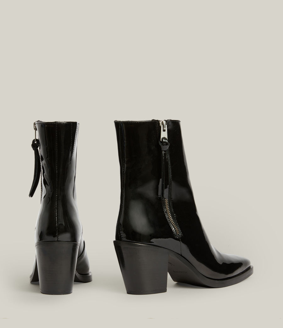 Women's Cohen Leather Patent Boots (black) - Image 5